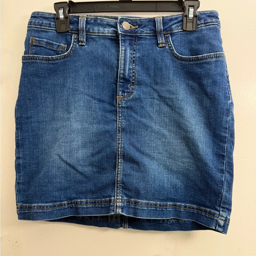 Lee Blue Denim Regular Mid-Rise Skort